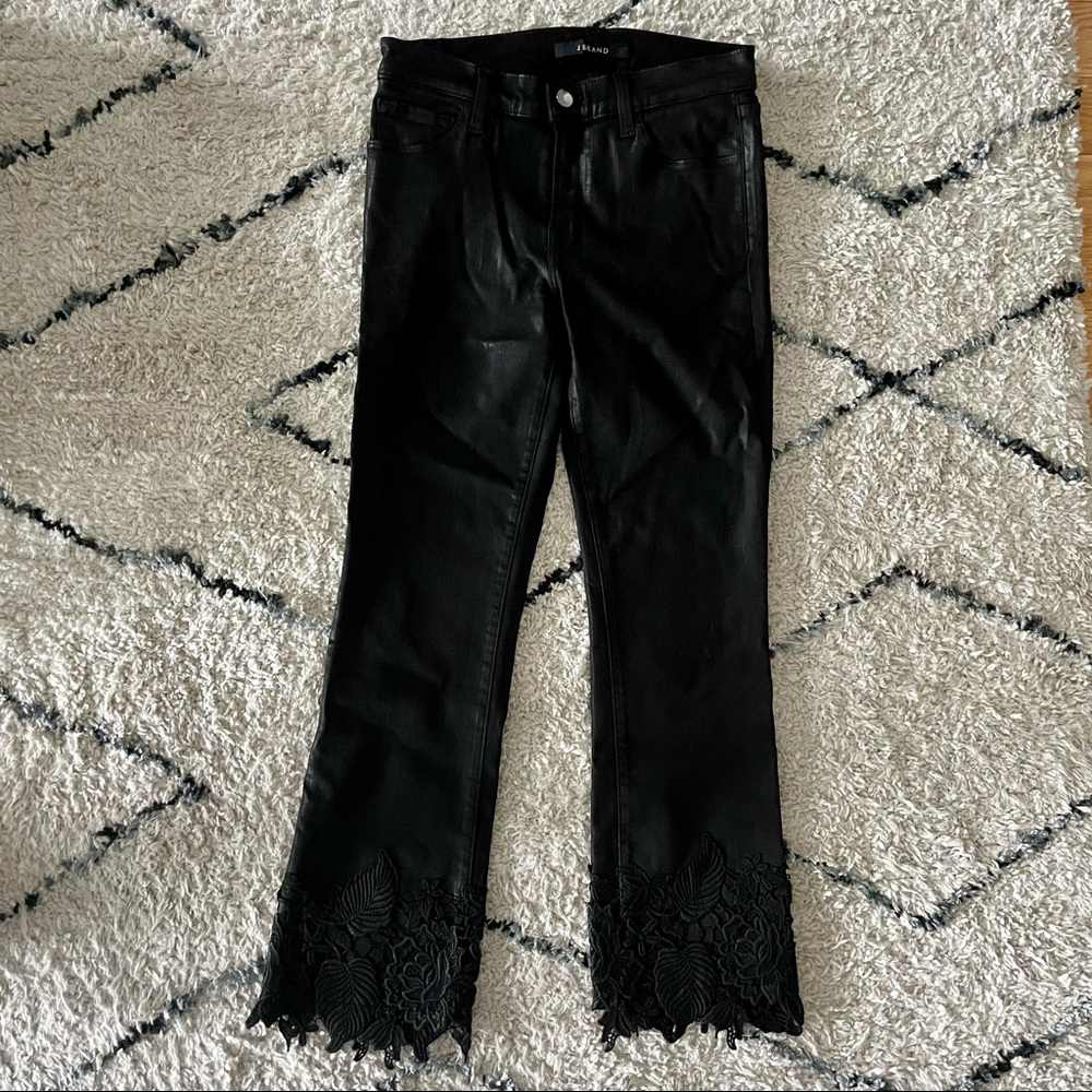 JBRAND coated leggings with embroidery